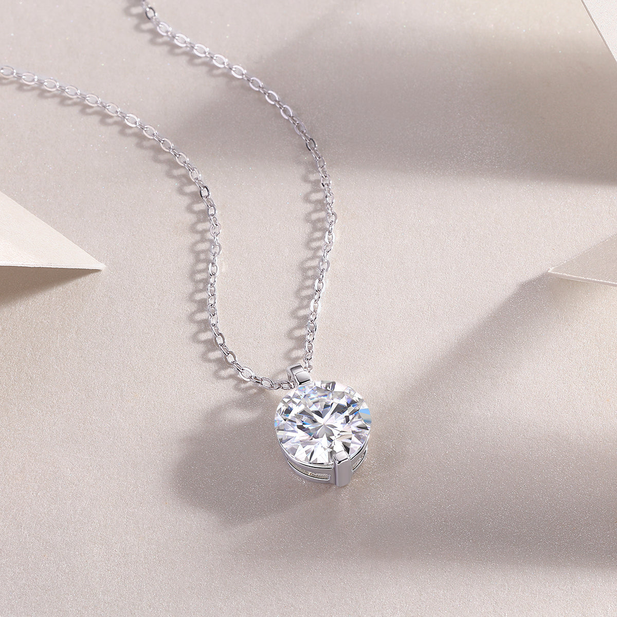 Eternity Moissanite Pendant Necklace worn — moissanite pendant, House of Ugarit