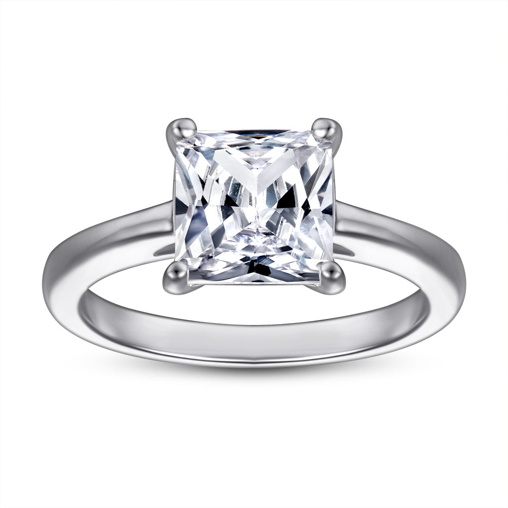 Selene Sterling Zircon Ring — polished sterling silver band profile, House of Ugarit