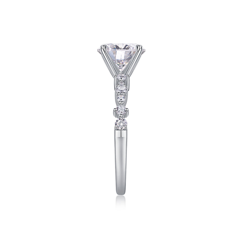 Stella Moissanite Platinum Ring — band profile, House of Ugarit