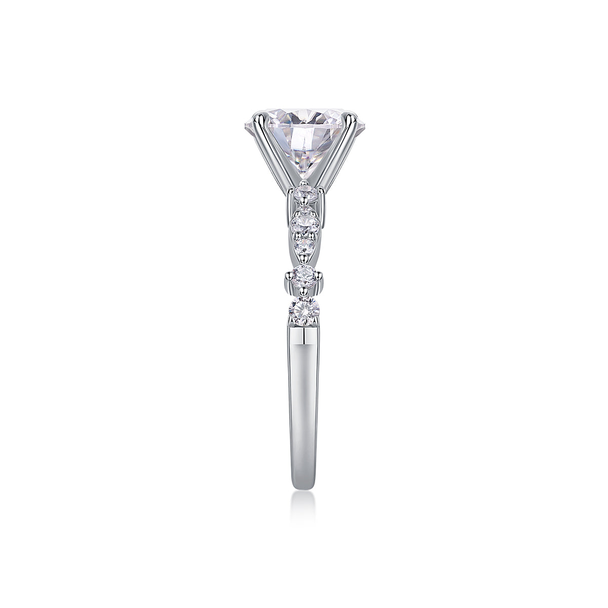 Stella Moissanite Platinum Ring — band profile, House of Ugarit