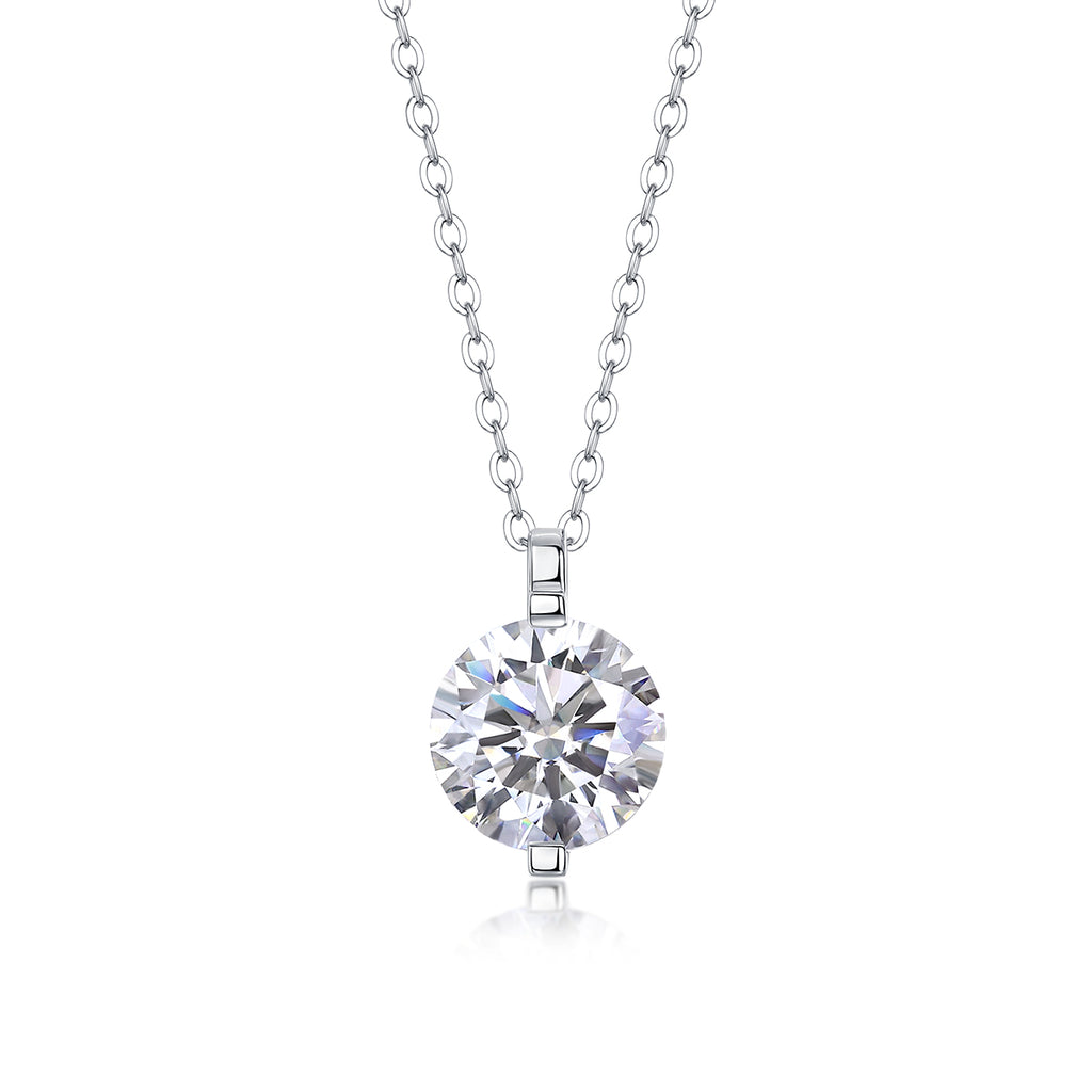 Eternity Moissanite Pendant Necklace — moissanite solitaire pendant necklace, House of Ugarit