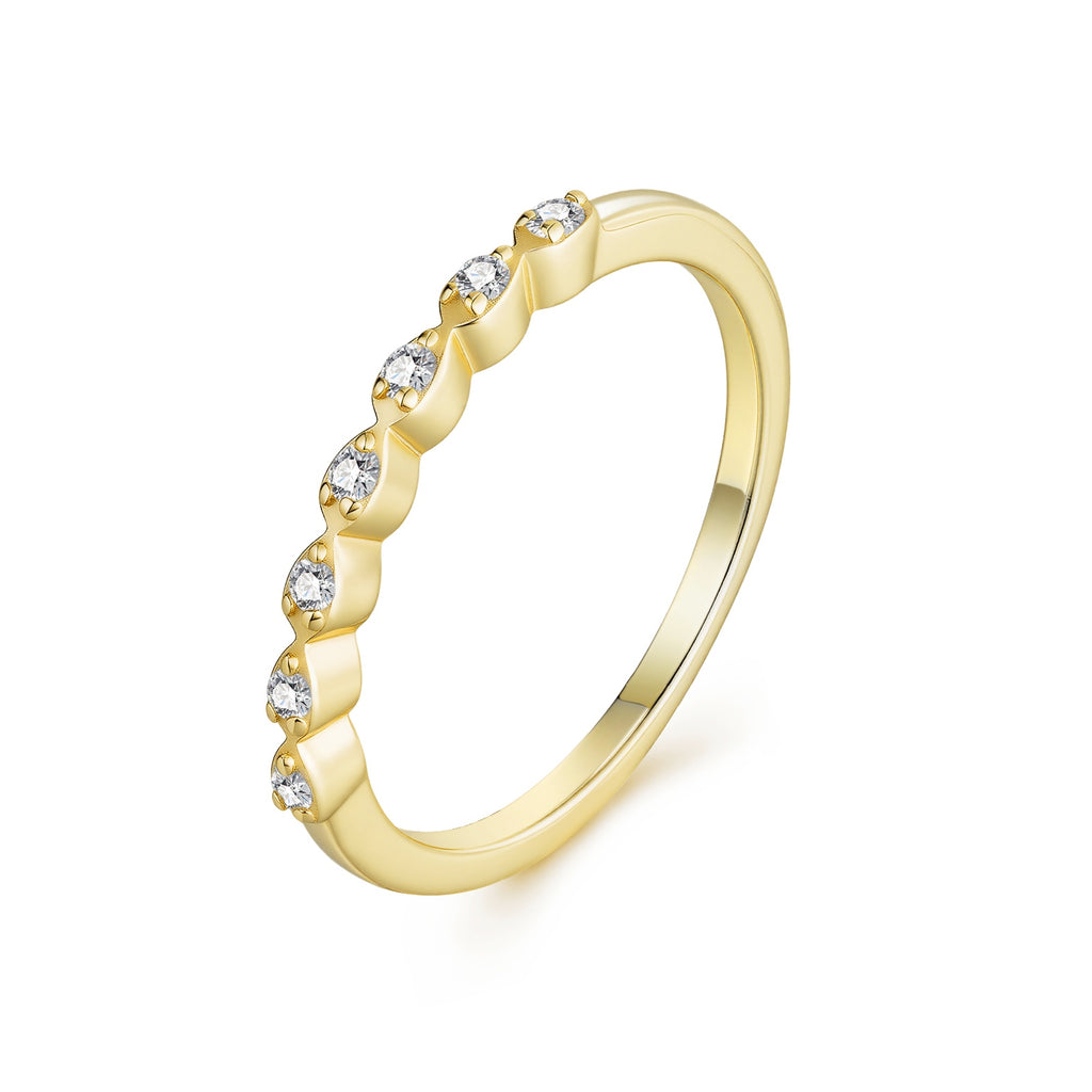 Luna Moissanite Gold Ring — moissanite ring in gold finish, House of Ugarit