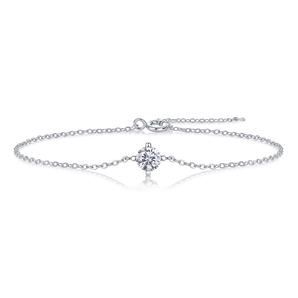 Soleil Moissanite Chain Bracelet — cross-linked moissanite chain bracelet, House of Ugarit