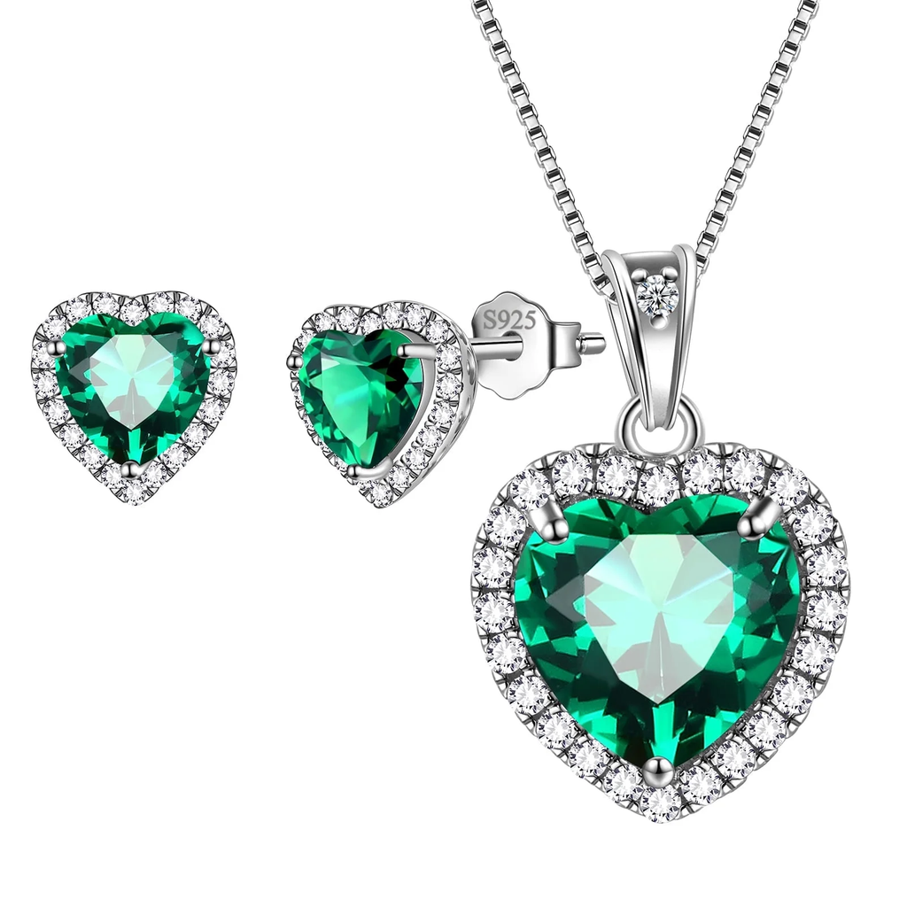 Emerald Heart Jewelry Set