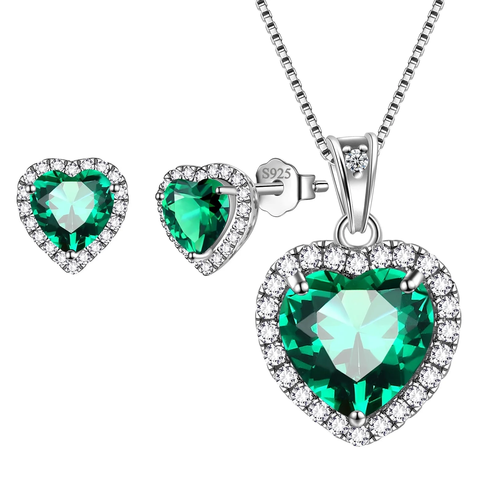 Emerald Heart Jewelry Set