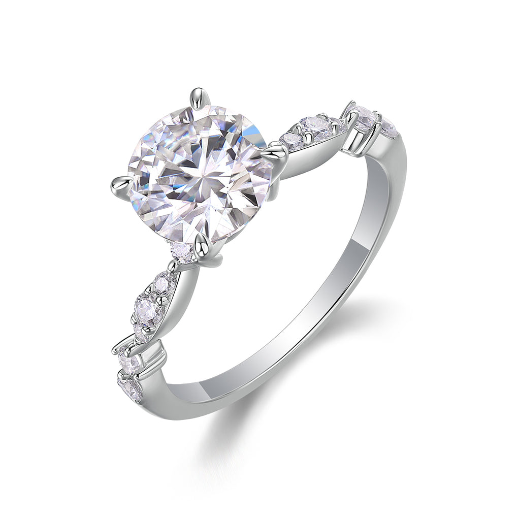 Stella Moissanite Platinum Ring — 2 carat moissanite solitaire ring, House of Ugarit