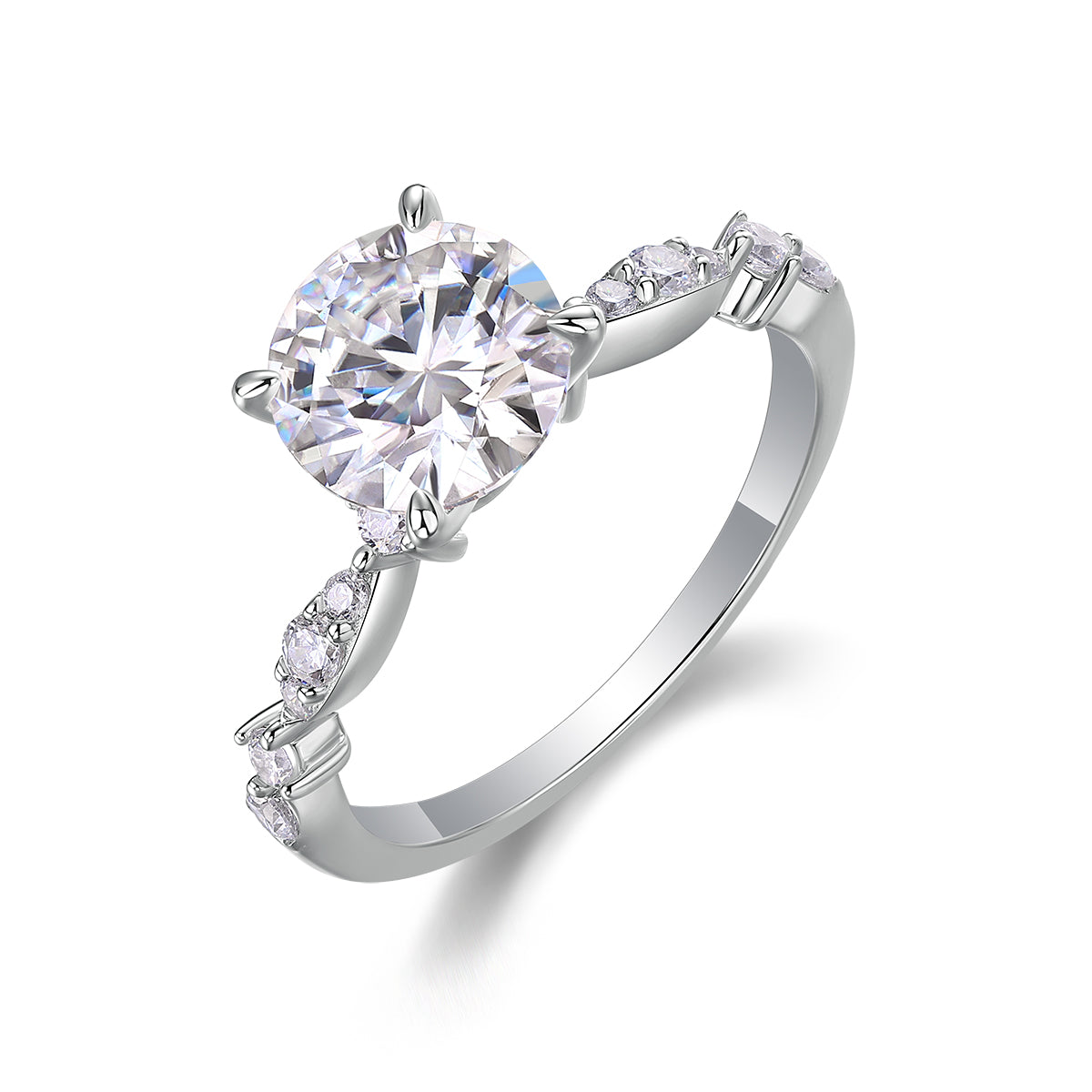 Stella Moissanite Platinum Ring — 2 carat moissanite solitaire ring, House of Ugarit