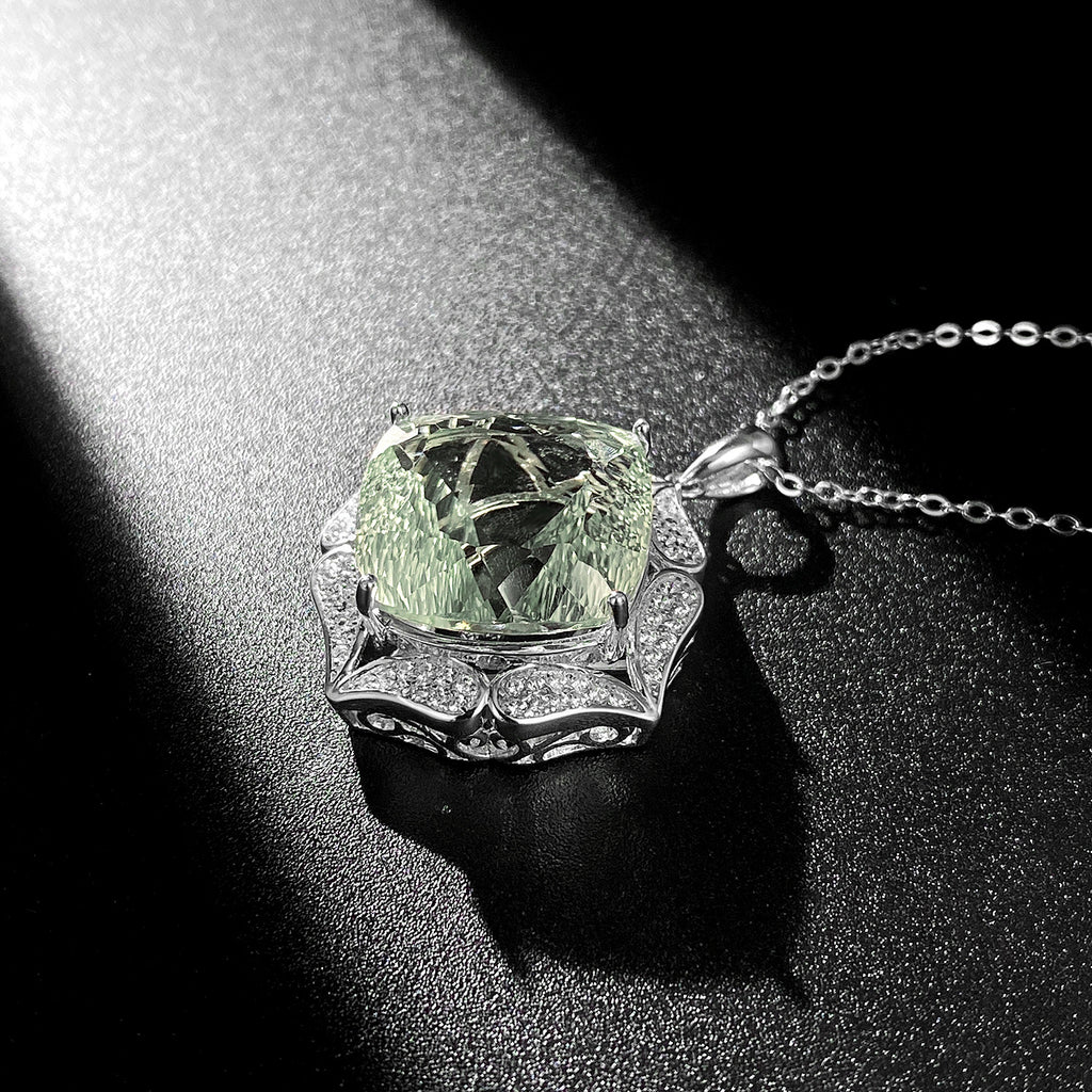 Emerald Isle Luxury Pendant Necklace — setting detail, House of Ugarit