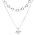 Crystal Heart Layered Necklace — dual-chain layered necklace with crystal heart pendant, House of Ugarit