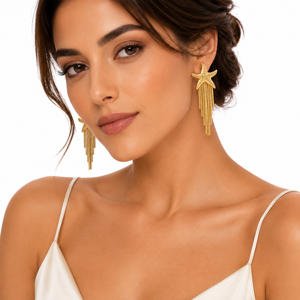 Marina Starfish Tassel Earrings