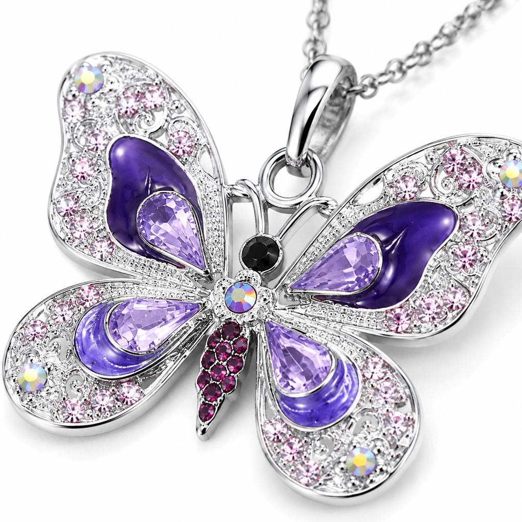 Opaline Butterfly Necklace