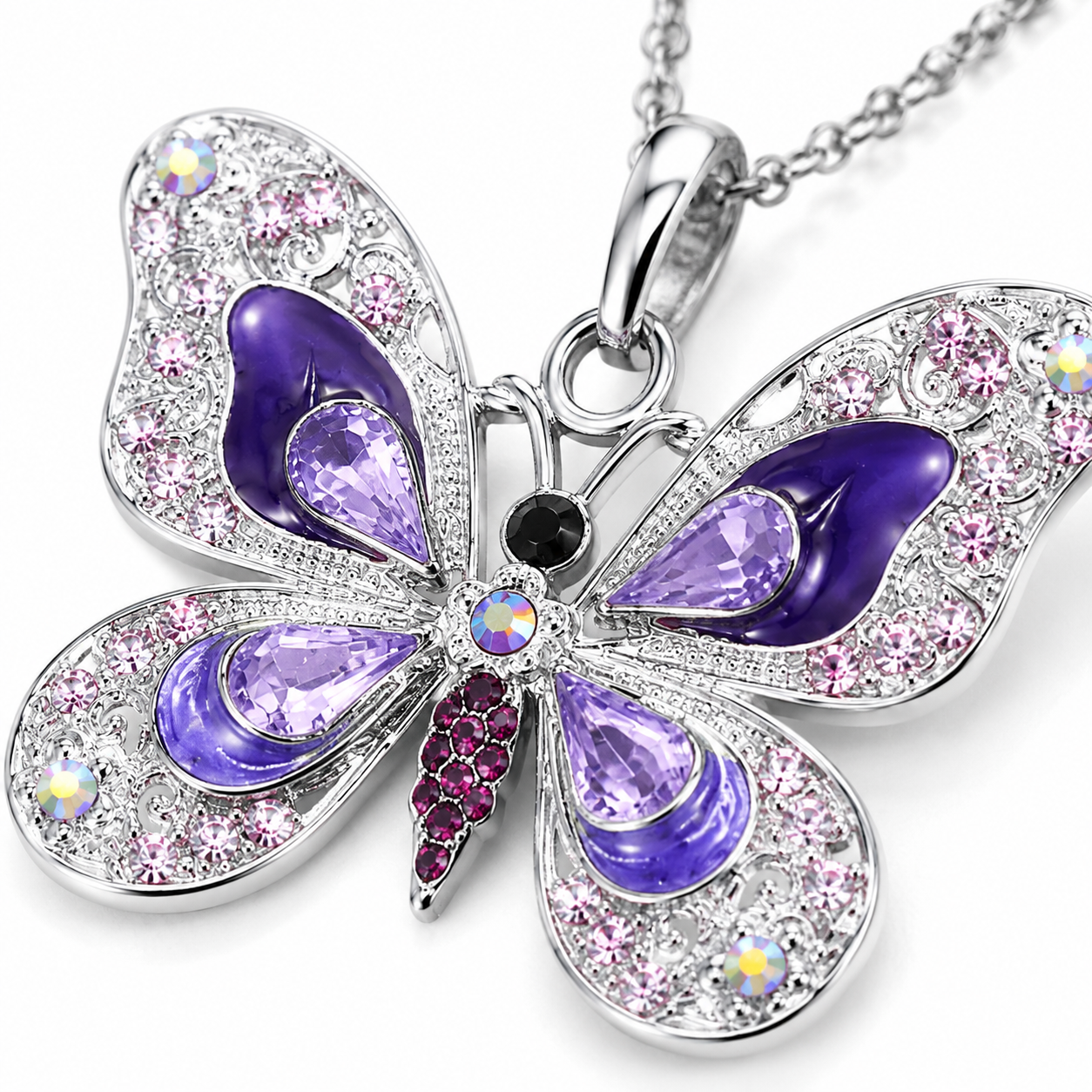 Opaline Butterfly Necklace