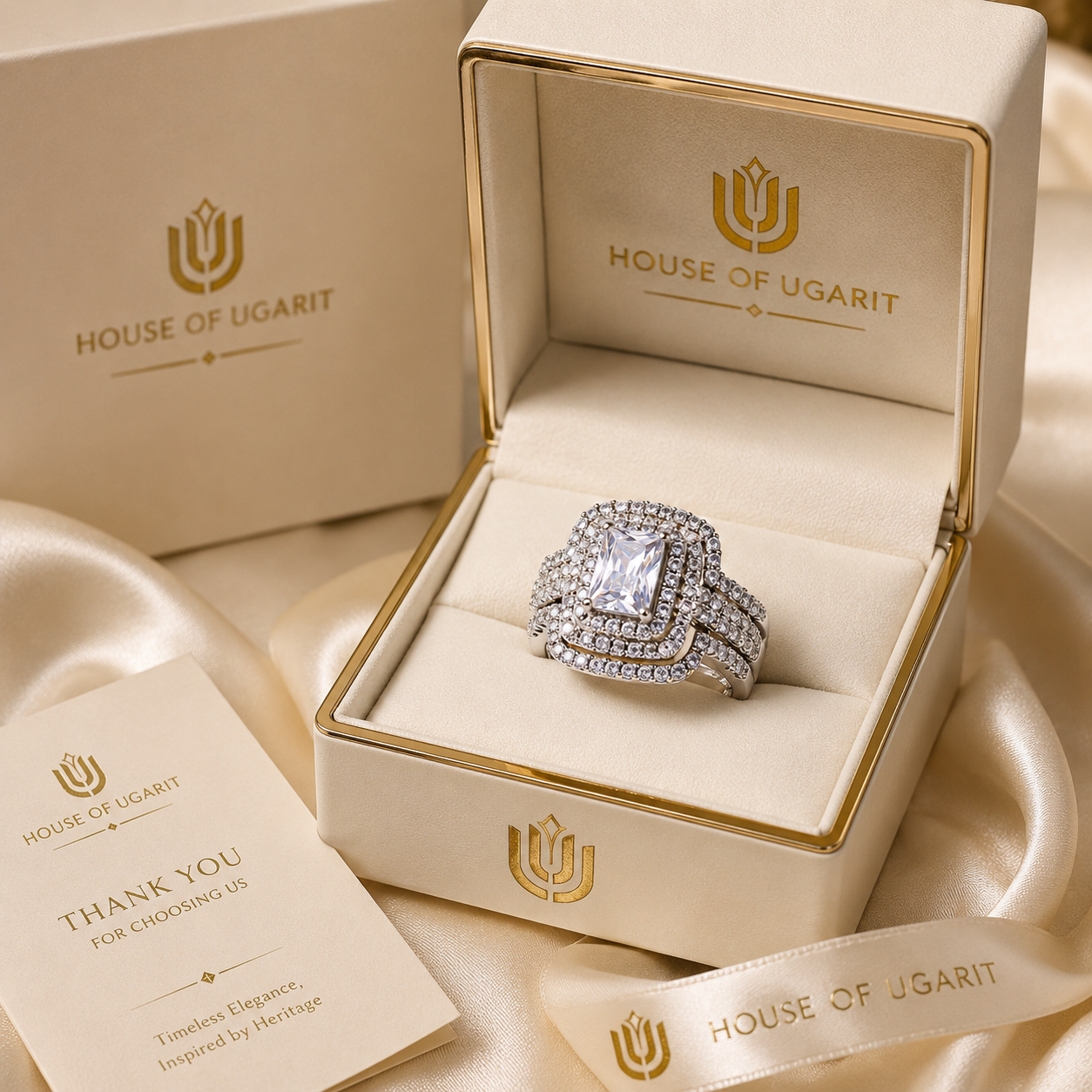 Aurelia Emerald Bridal Ring Set
