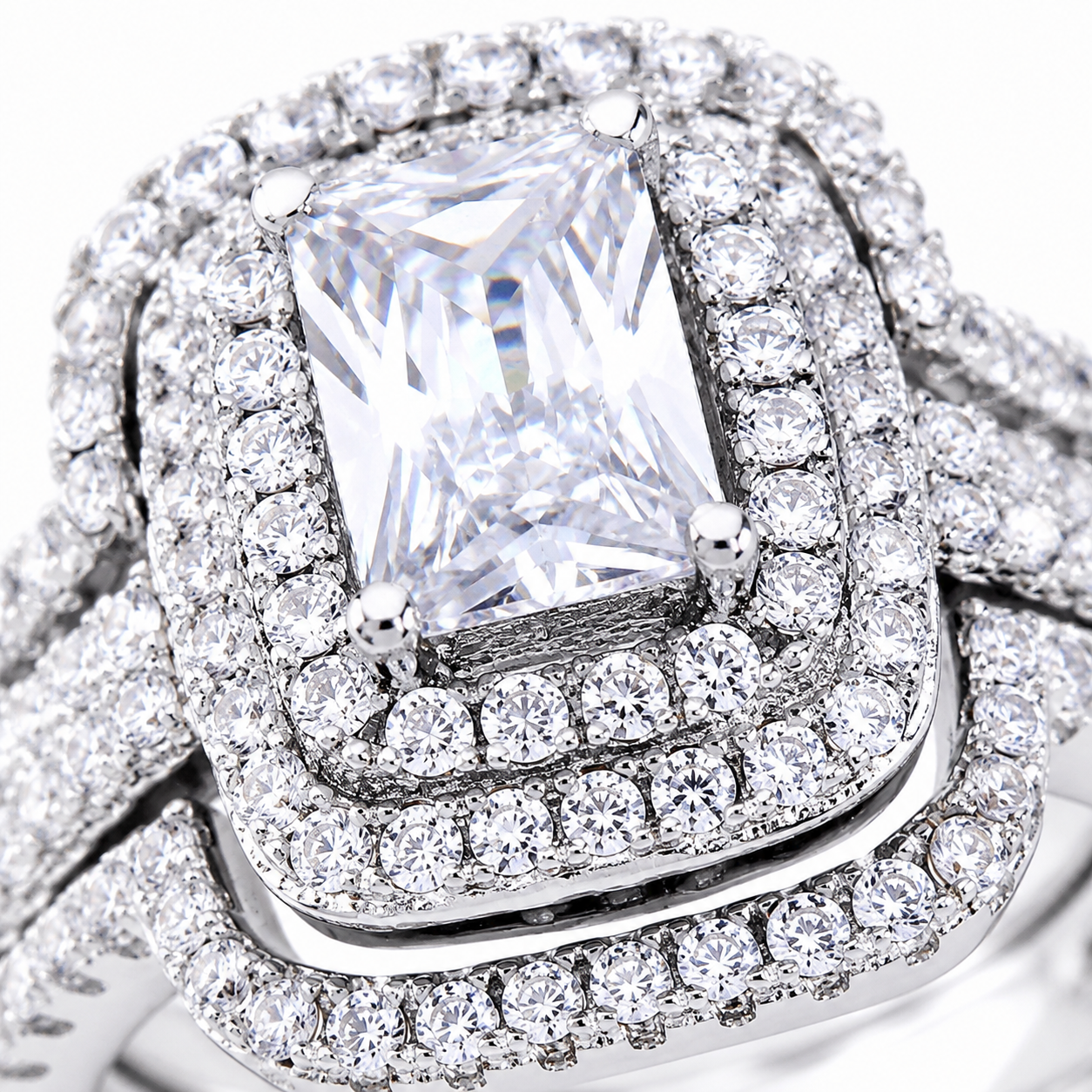 Aurelia Emerald Bridal Ring Set