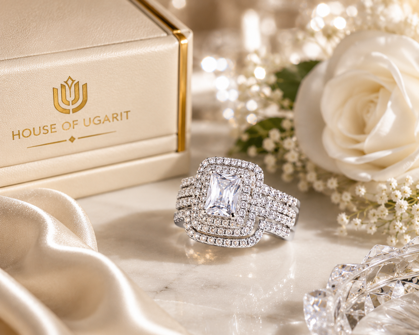 Aurelia Emerald Bridal Ring Set