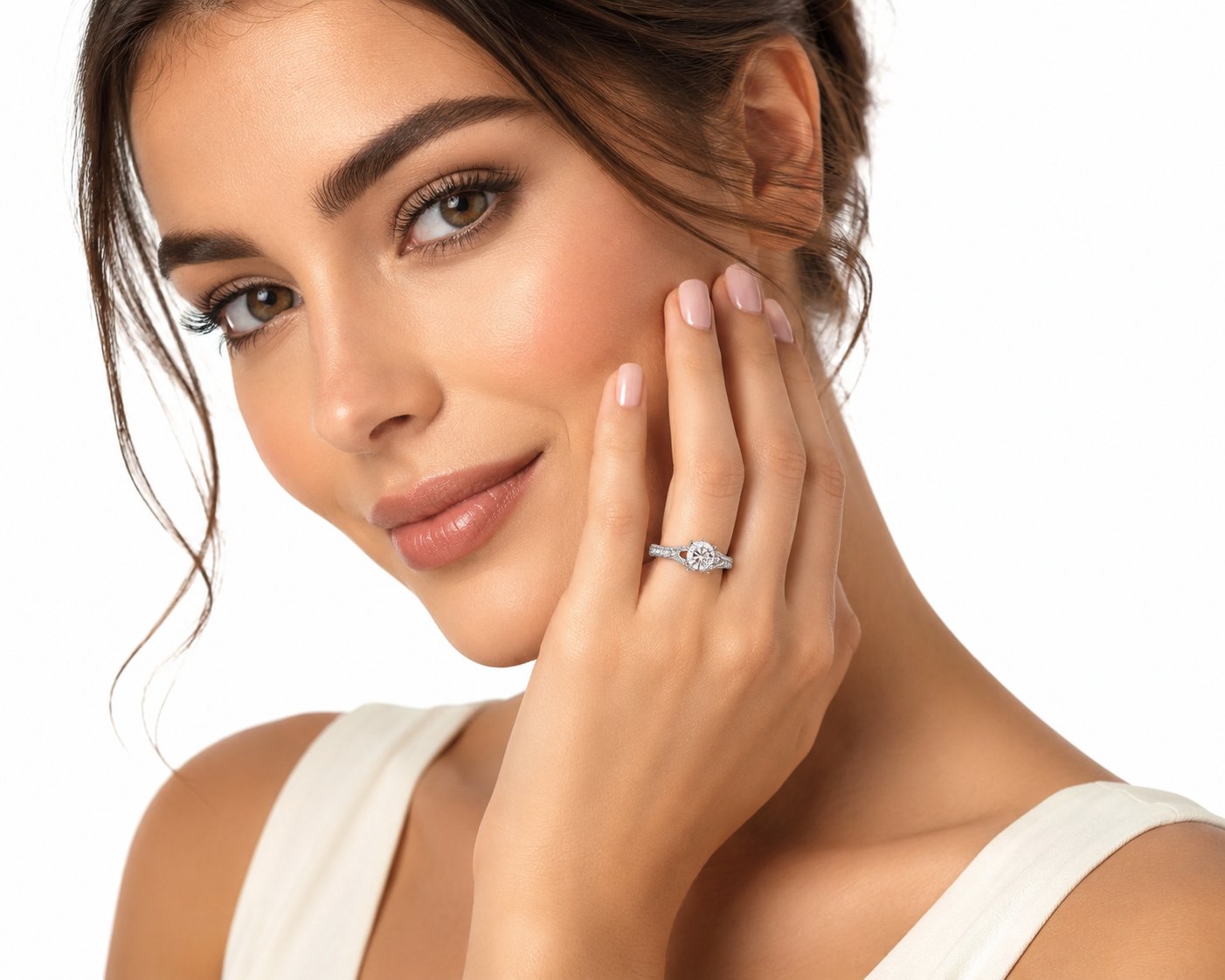 Celeste White Sapphire Engagement Ring