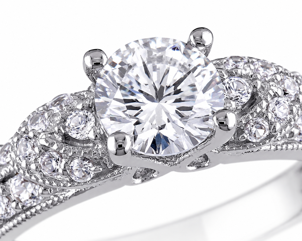 Celeste White Sapphire Engagement Ring