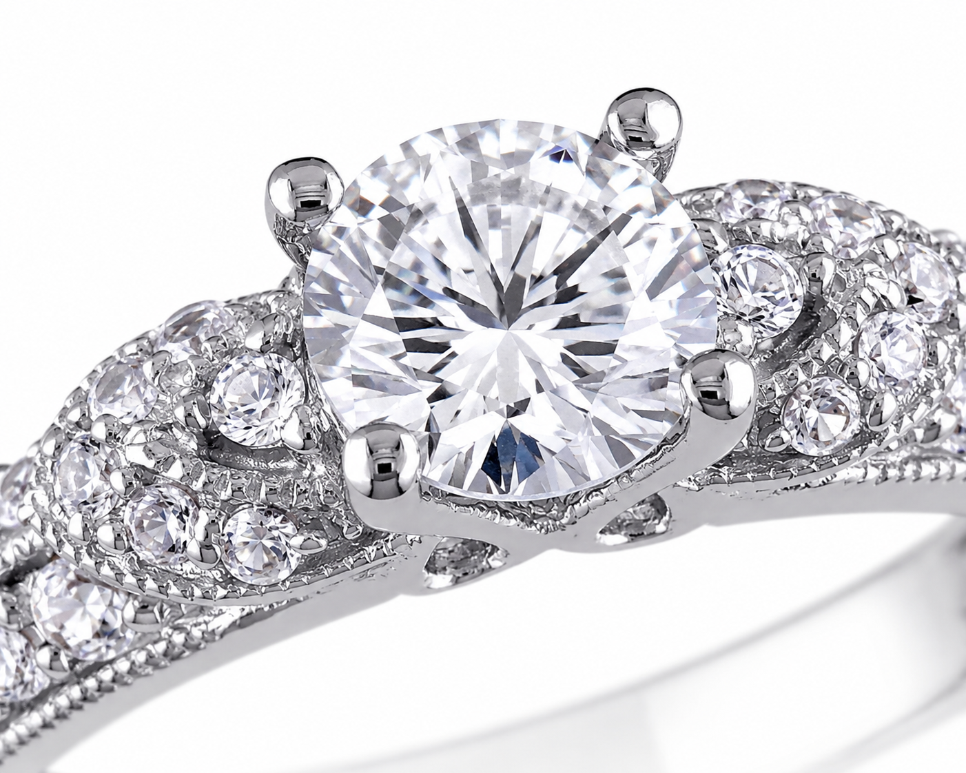 Celeste White Sapphire Engagement Ring