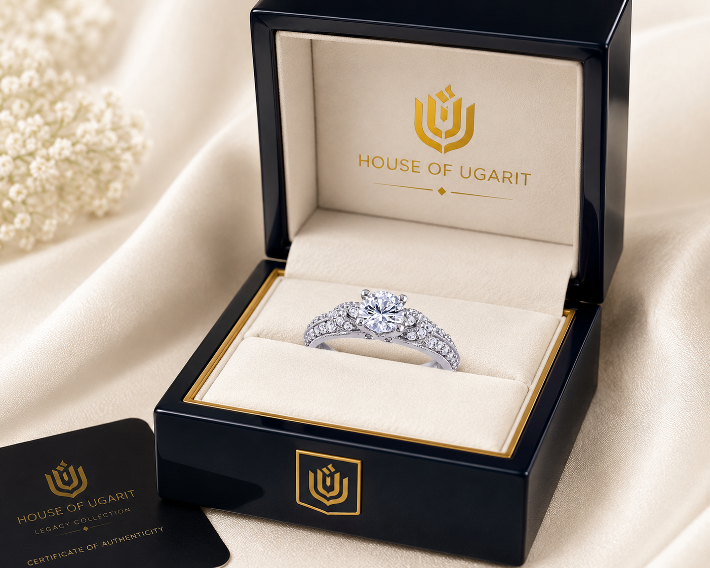 Celeste White Sapphire Engagement Ring