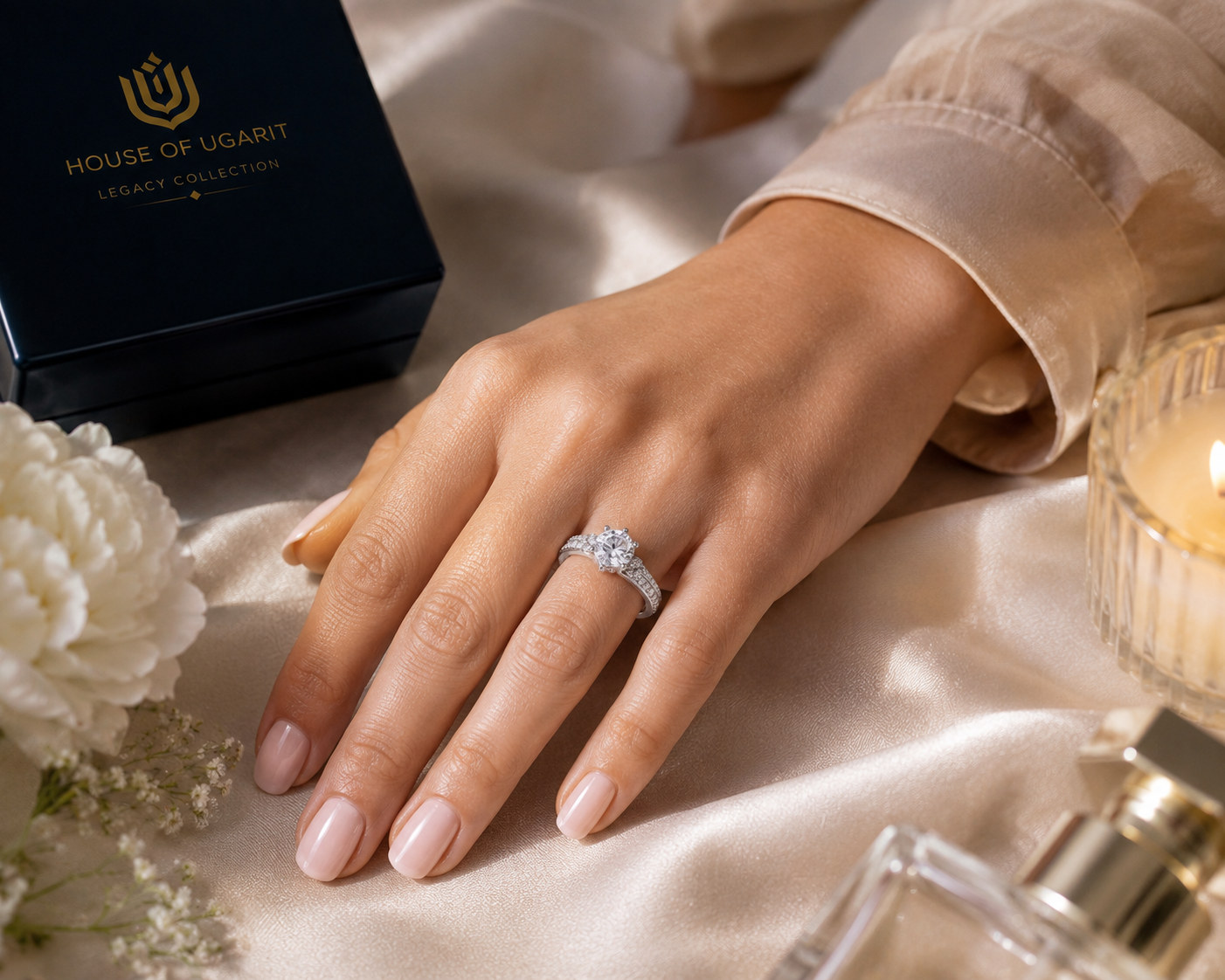 Celeste White Sapphire Engagement Ring