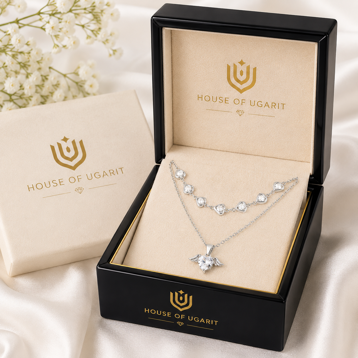 Crystal Heart Layered Necklace