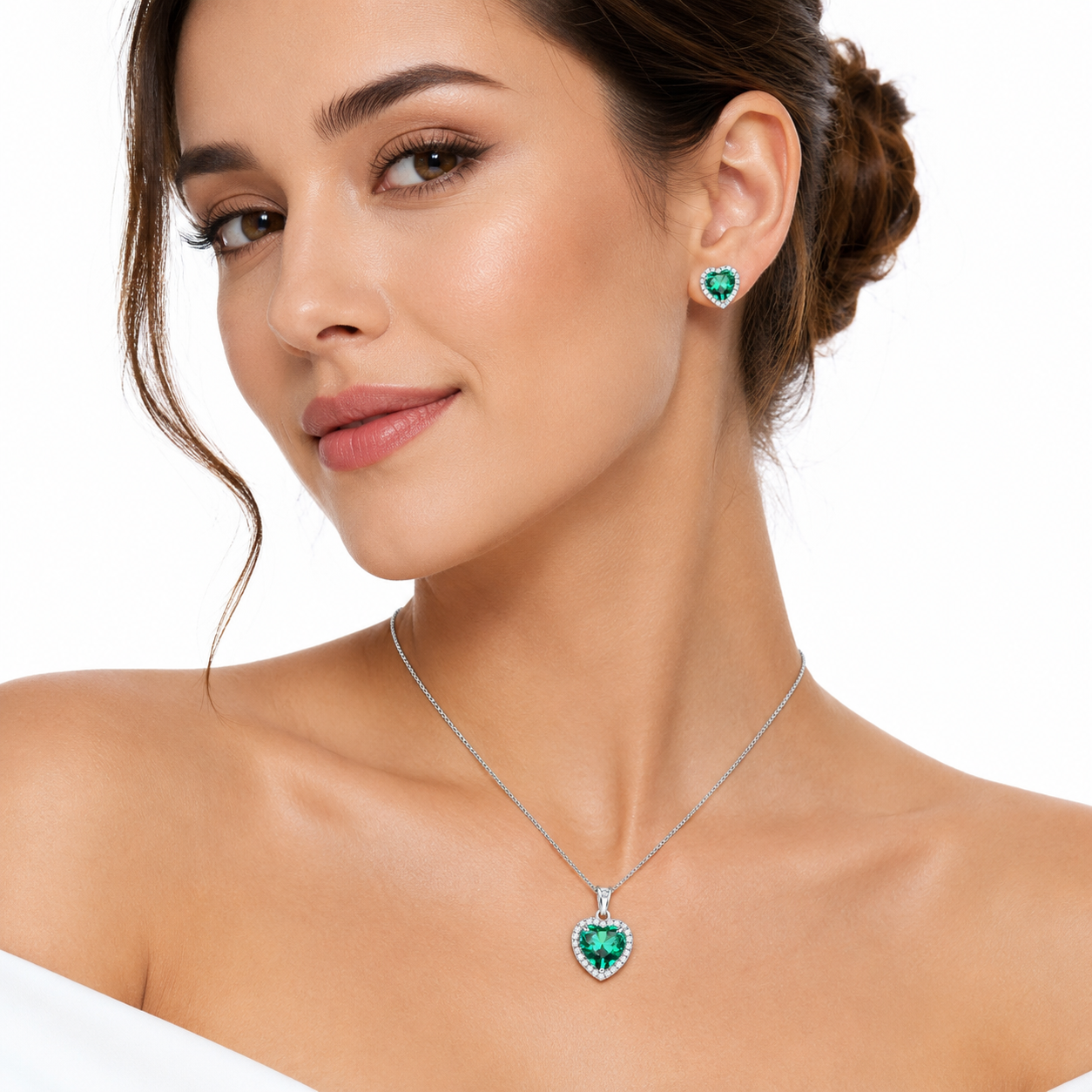 Emerald Heart Jewelry Set