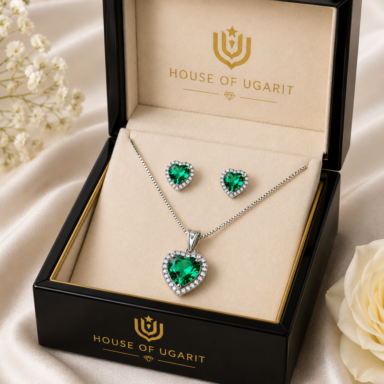 Emerald Heart Jewelry Set