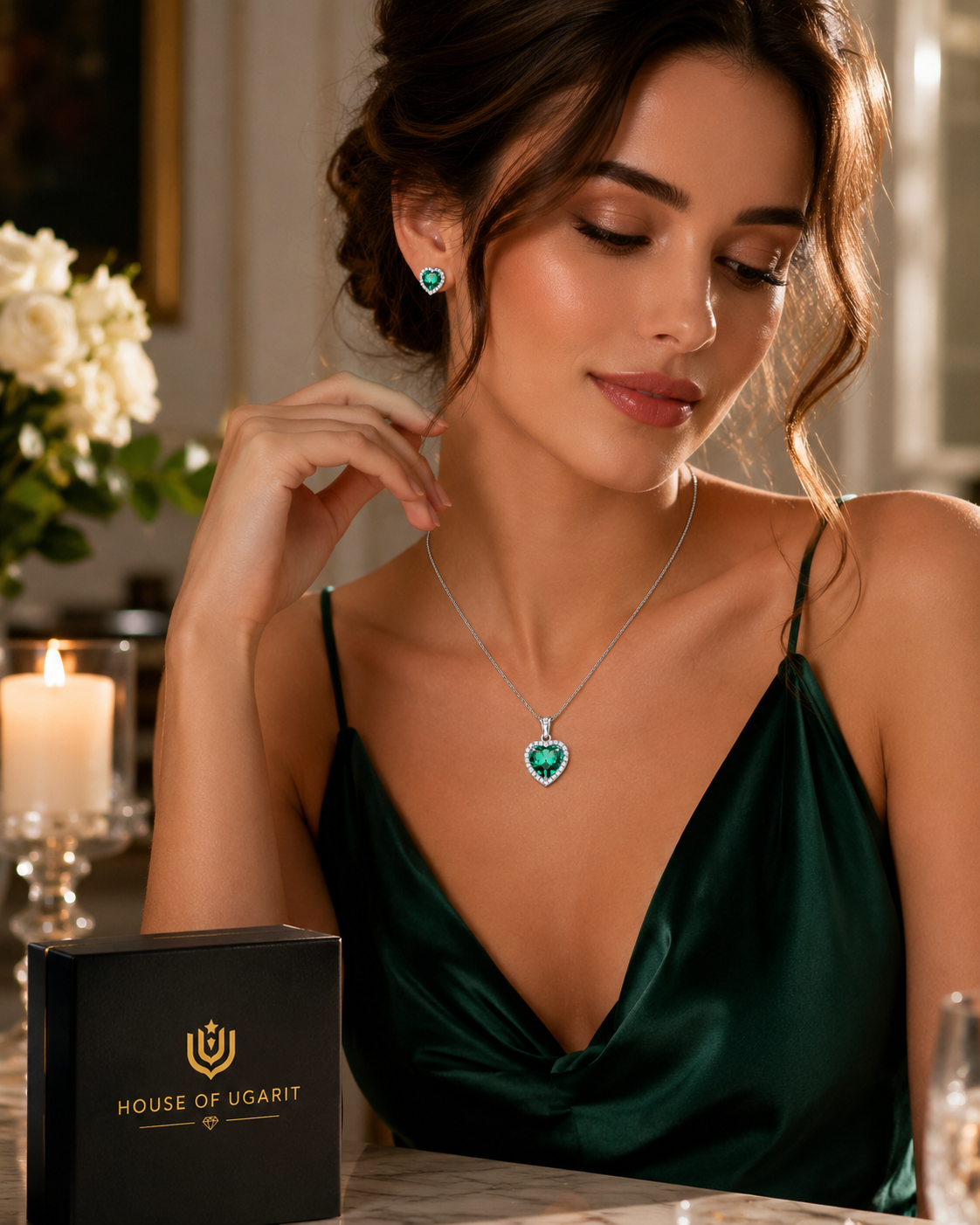 Emerald Heart Jewelry Set