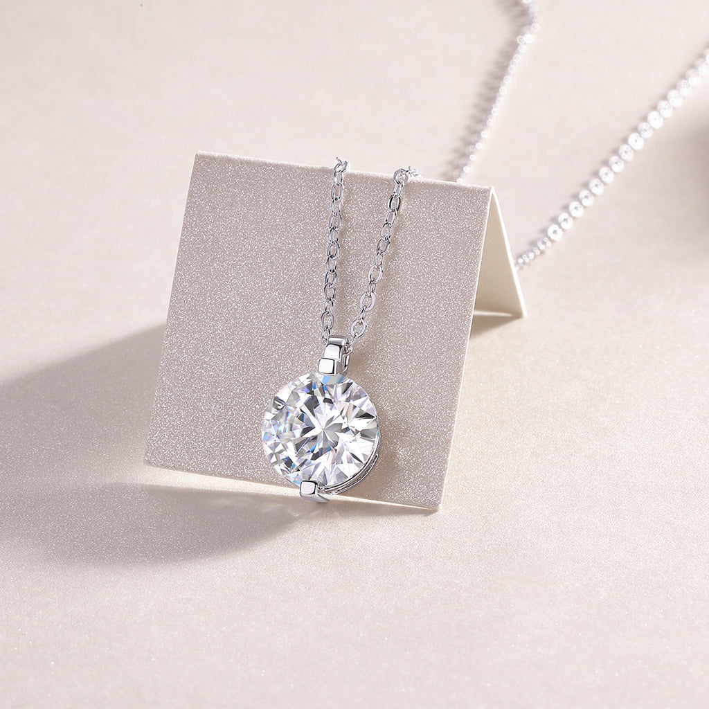Eternity Moissanite Pendant Necklace — moissanite brilliance under light, House of Ugarit